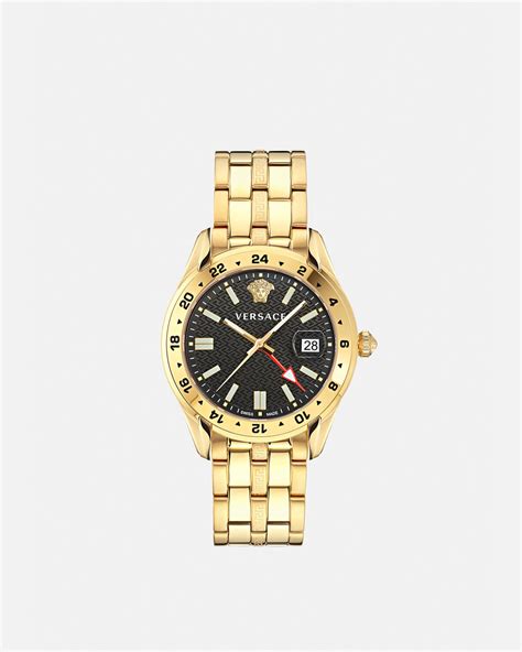 Greca Time GMT Watch Gold 